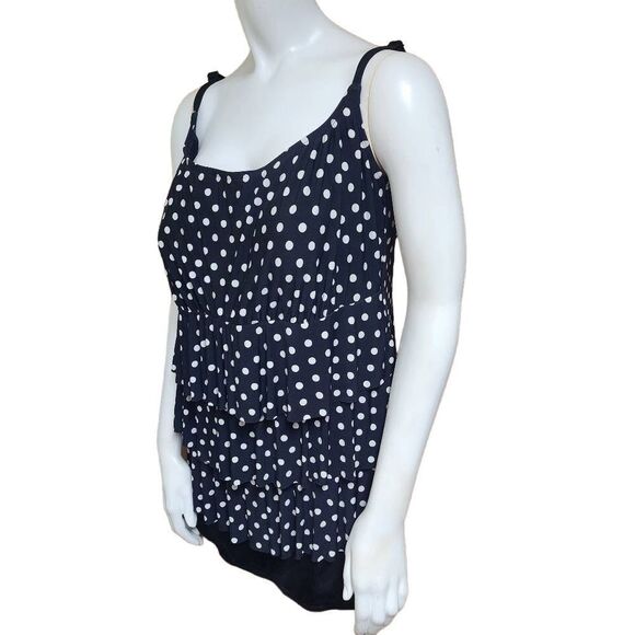 Longitude Many Moons Black & White Ruffle One-Piece Swimsuit (18) - Picture 3 of 7